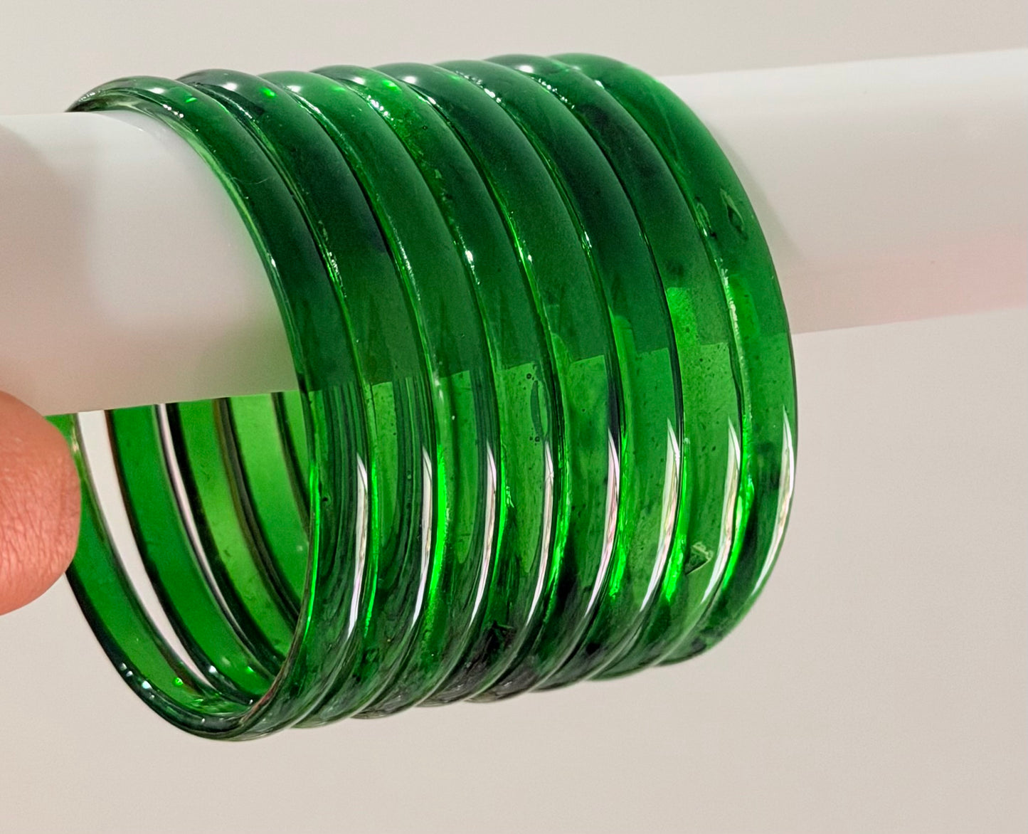 Sophia Glossy Glass Bangle Set