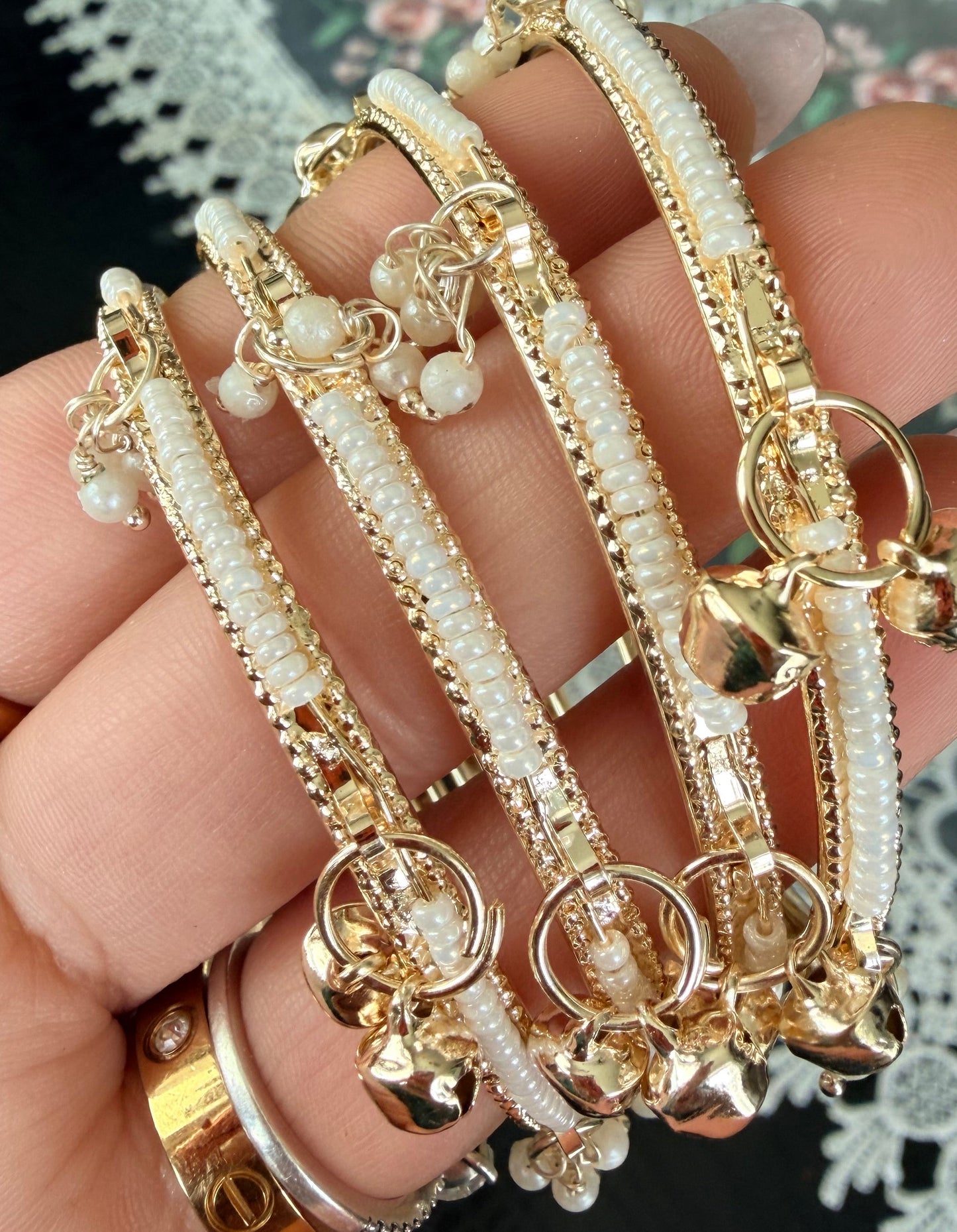 Golden Pearl Kashmiri Bangles