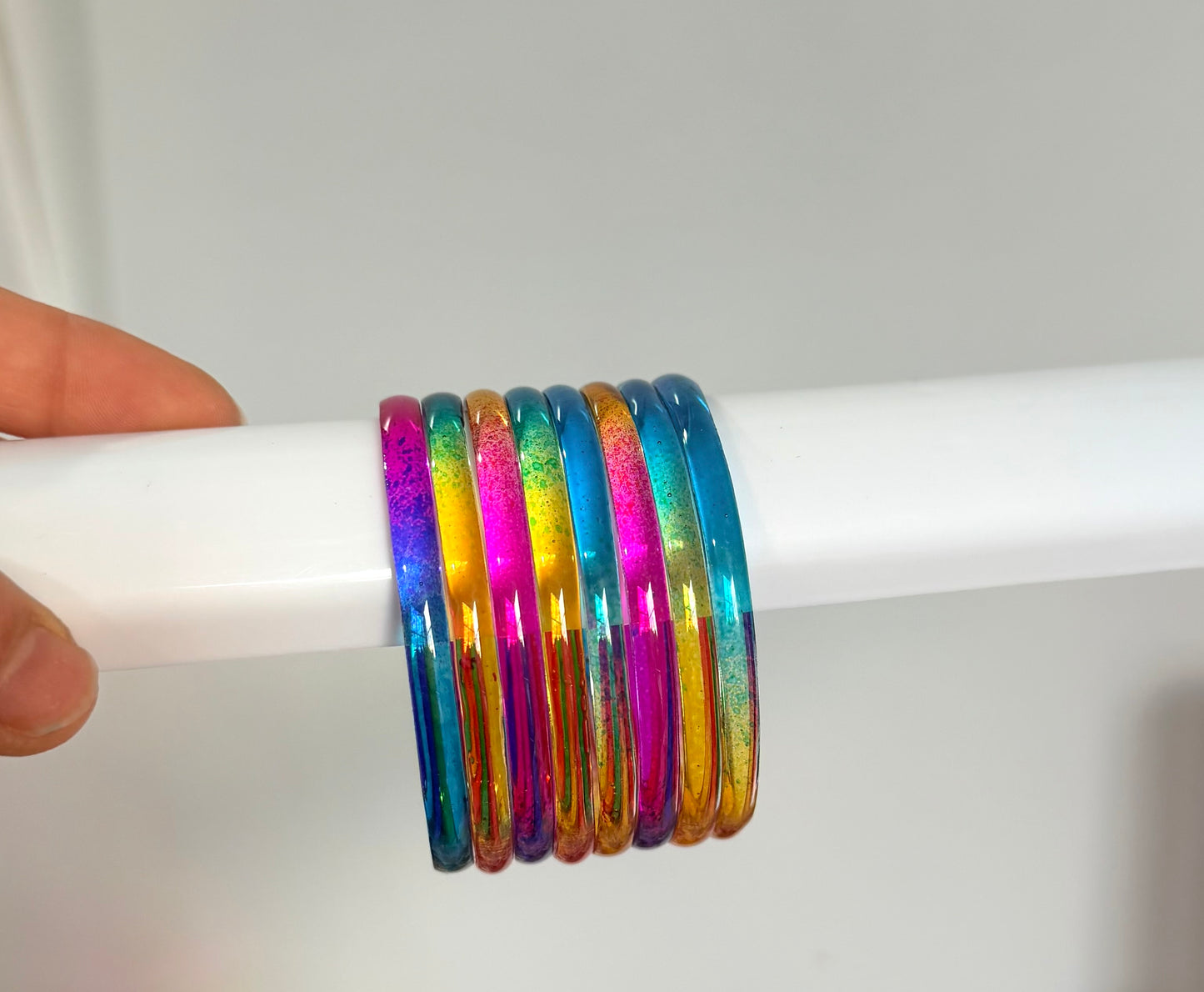 Sophia Glossy Glass Bangle Set