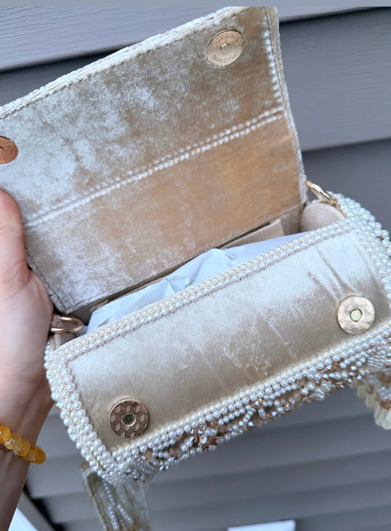 Nia Premiun Quality Pearl Work Handbag