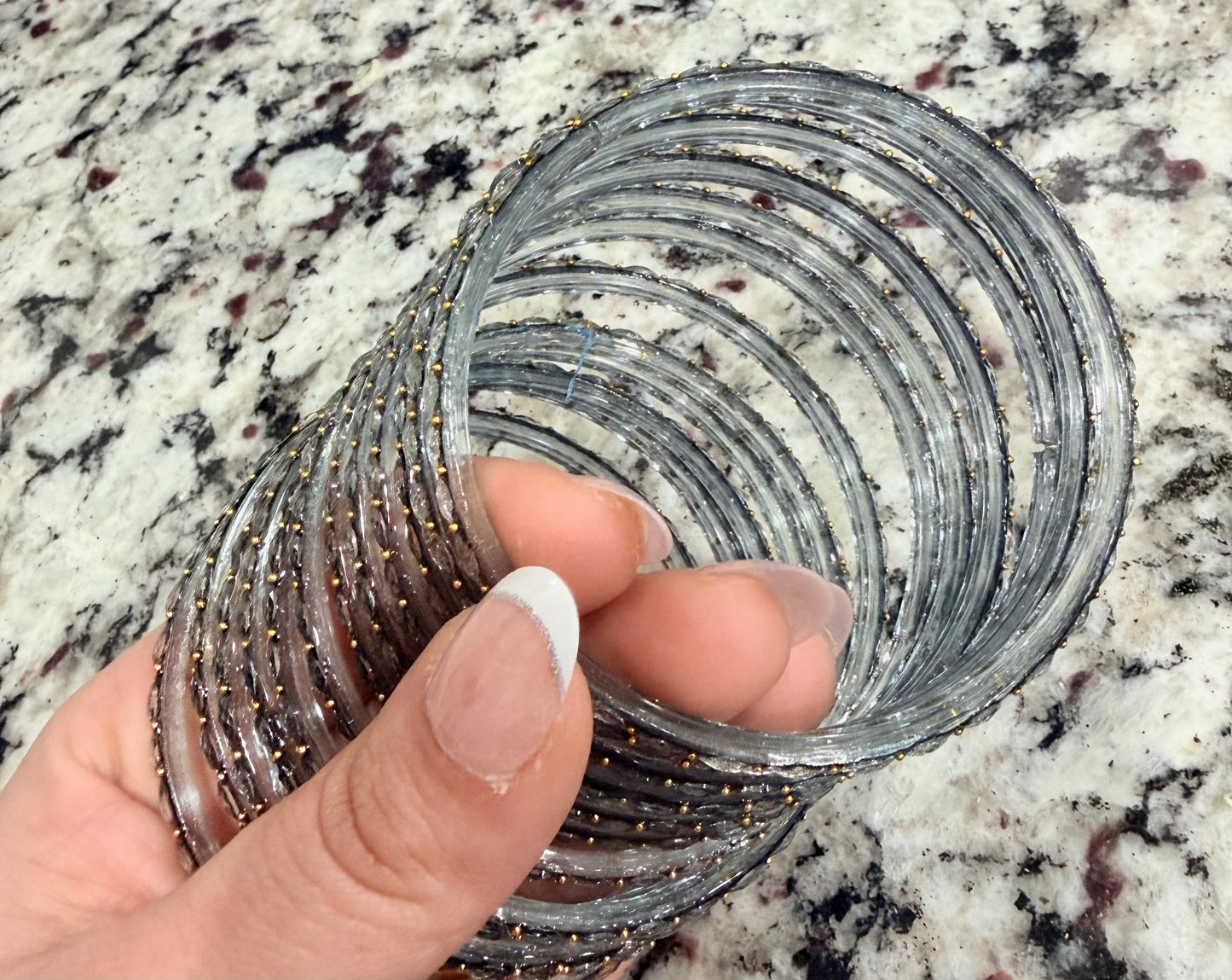 Siya Raindrop Glass Bangle Set