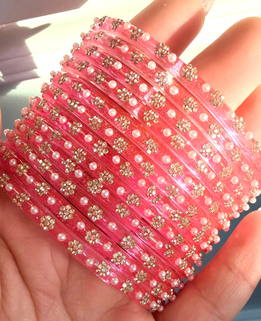 Sonal Pearl Glass Bangle Set