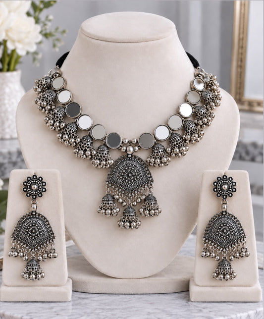 Anika Oxidized Necklace Set