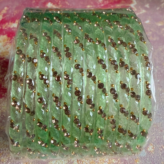 Mint Colored Glass Bangle Set