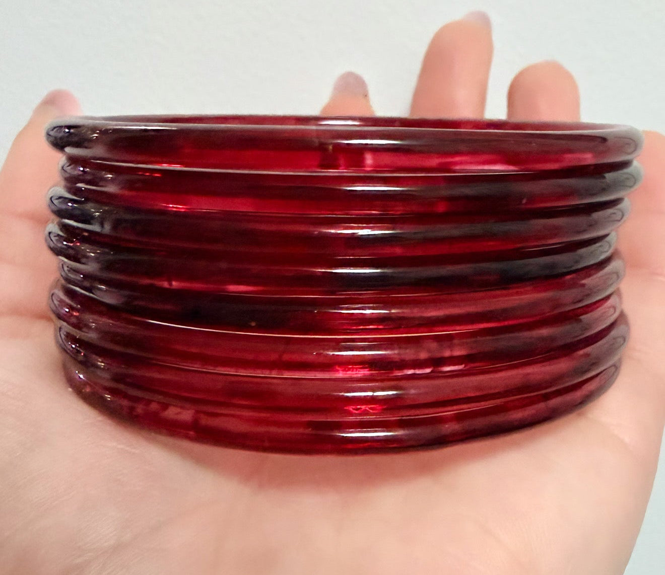 Sophia Glossy Glass Bangle Set