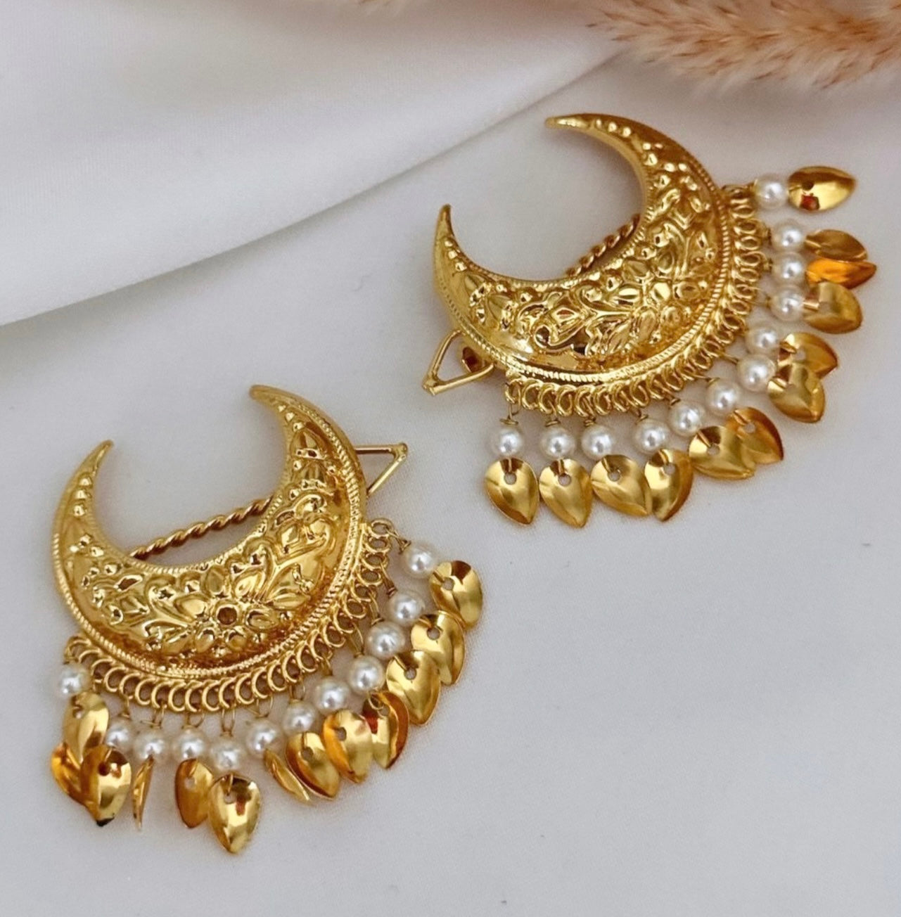 Punjabi Style Jadau Hair Clip-Set of Two