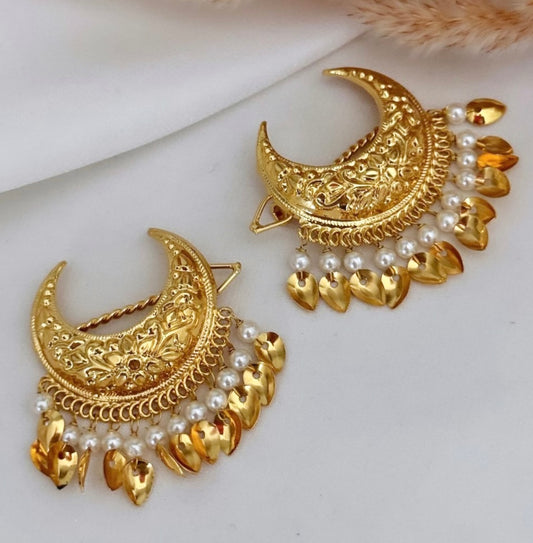 Punjabi Style Jadau Hair Clip-Set of Two