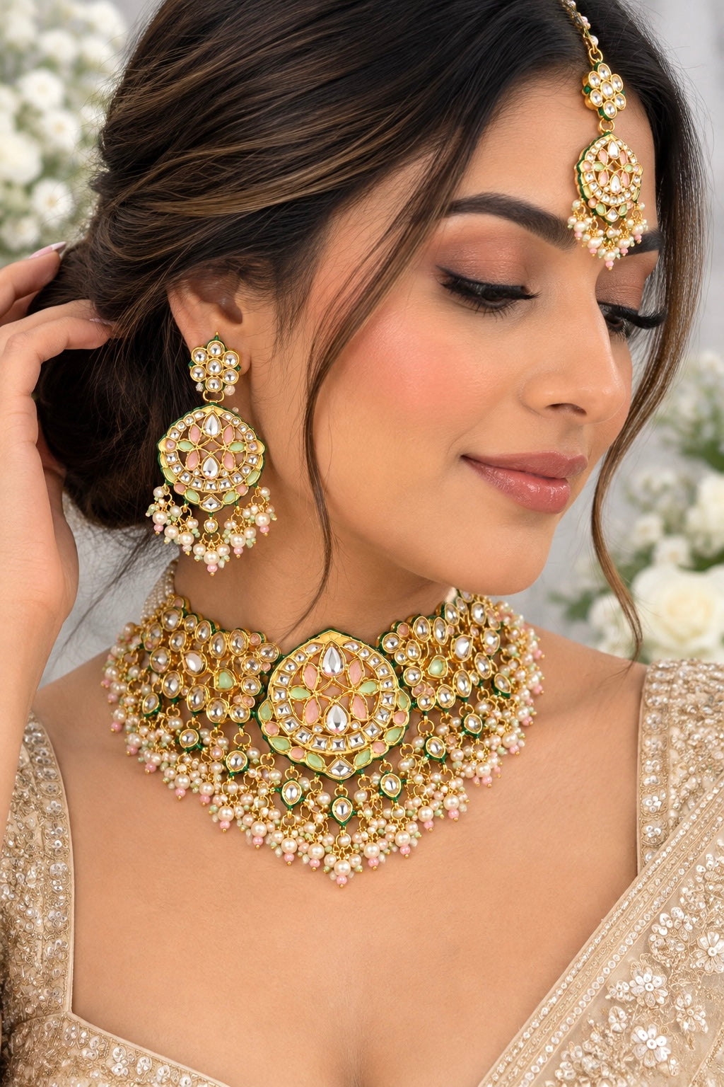 Thakkar Kundan Premium Quality Necklace Set