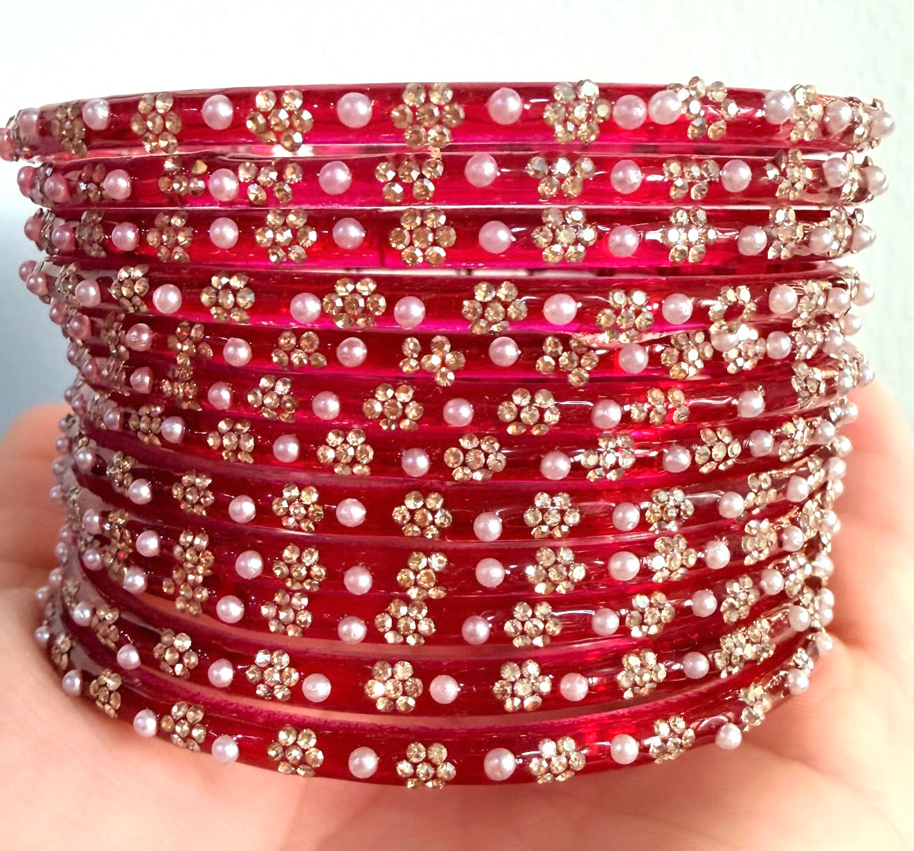 Sonal Pearl Glass Bangle Set