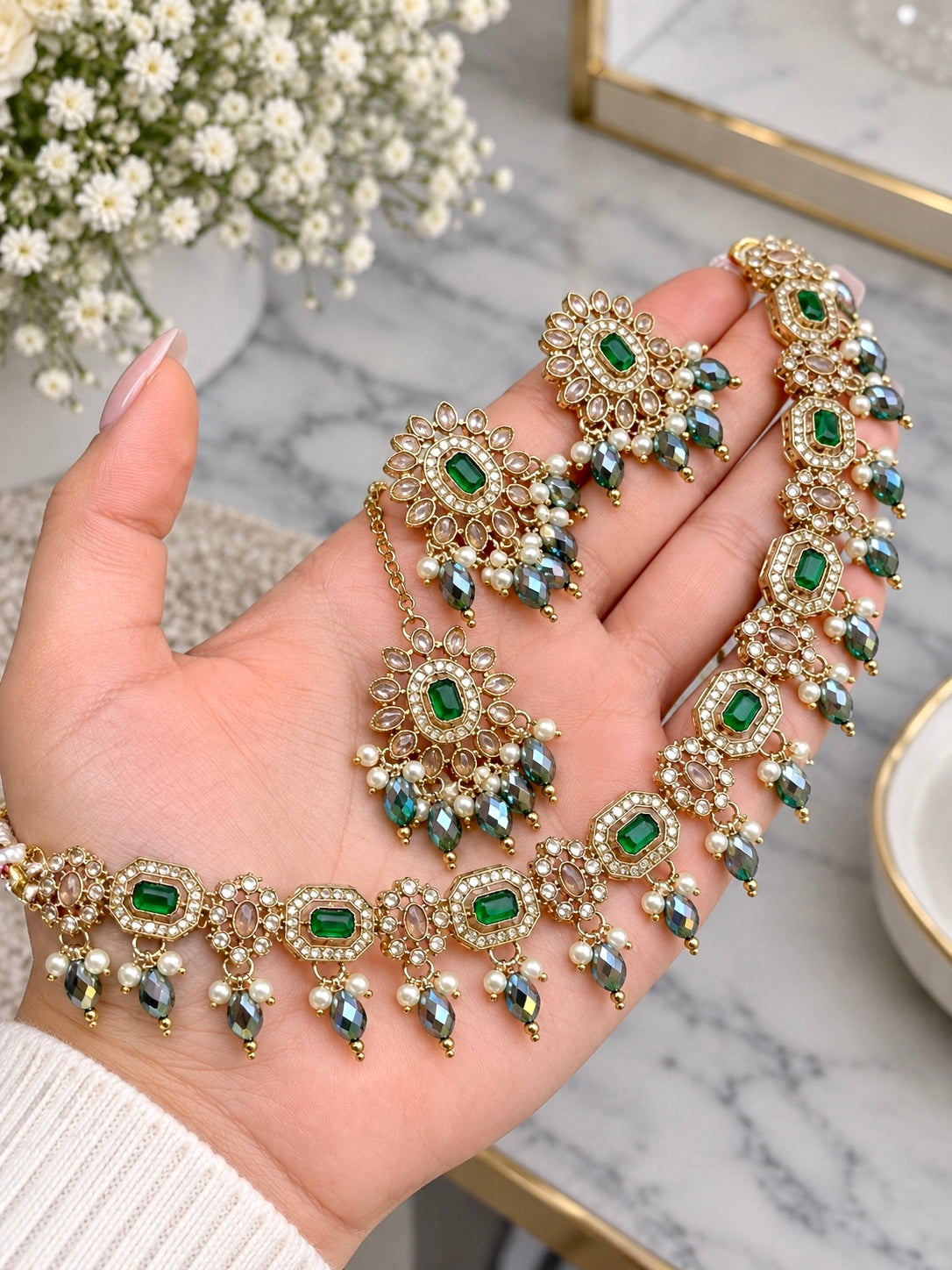 Mehar Reverse AD Sleek Necklace Set
