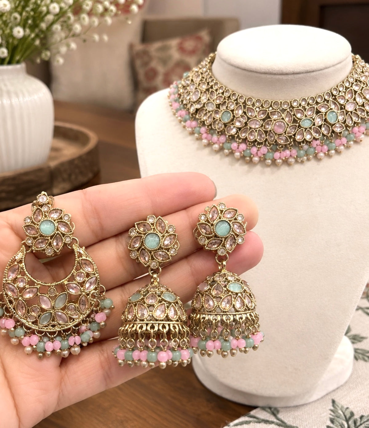 Sia Polki Style Necklace Set