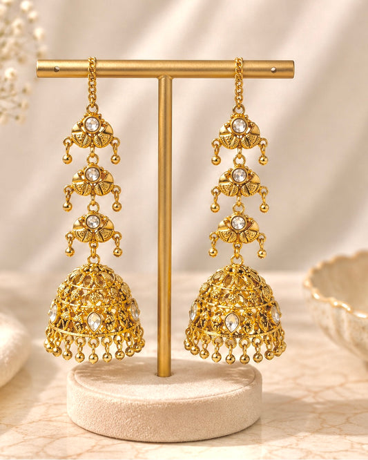 Aradhya Next to Real Premium Gold Plated Sahara Style Earrings
