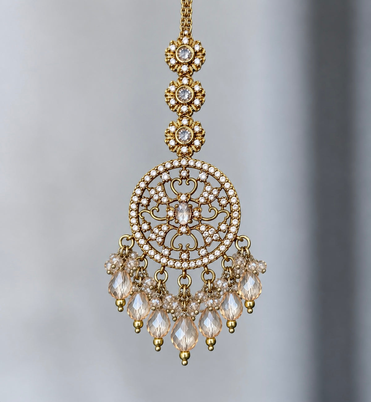 Aashna Premium Moissanite Kundan Earrings & Tikka