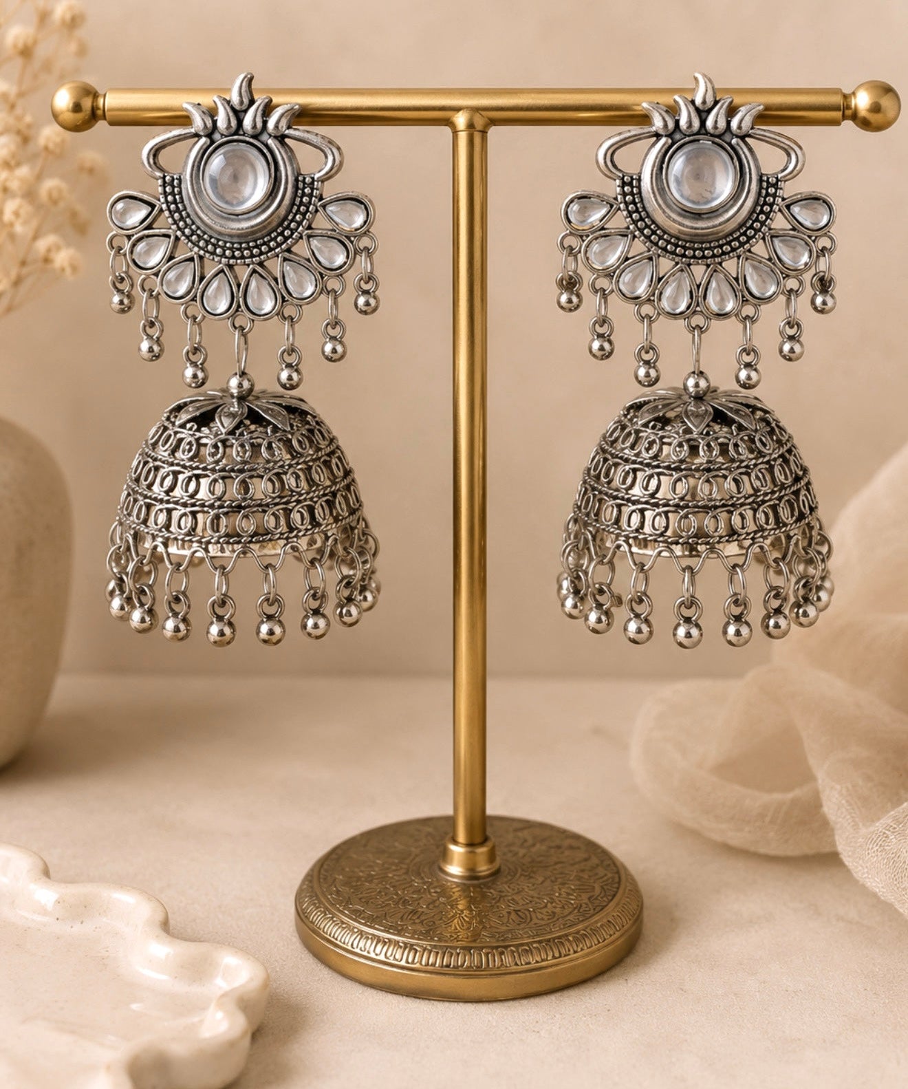 Maira Oxidized Jhumkis