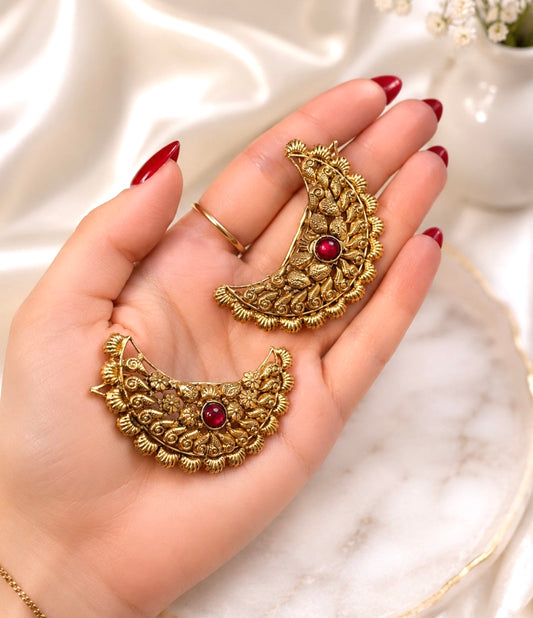 Sukh Chand Style Gold Plated Punjabi Hair Clips-Pack of 2
