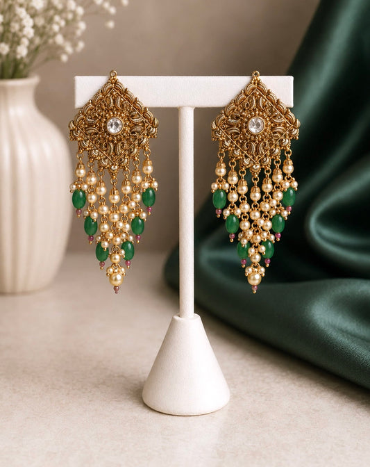 Aisha Premium Next To Real Gold Plated Earrings