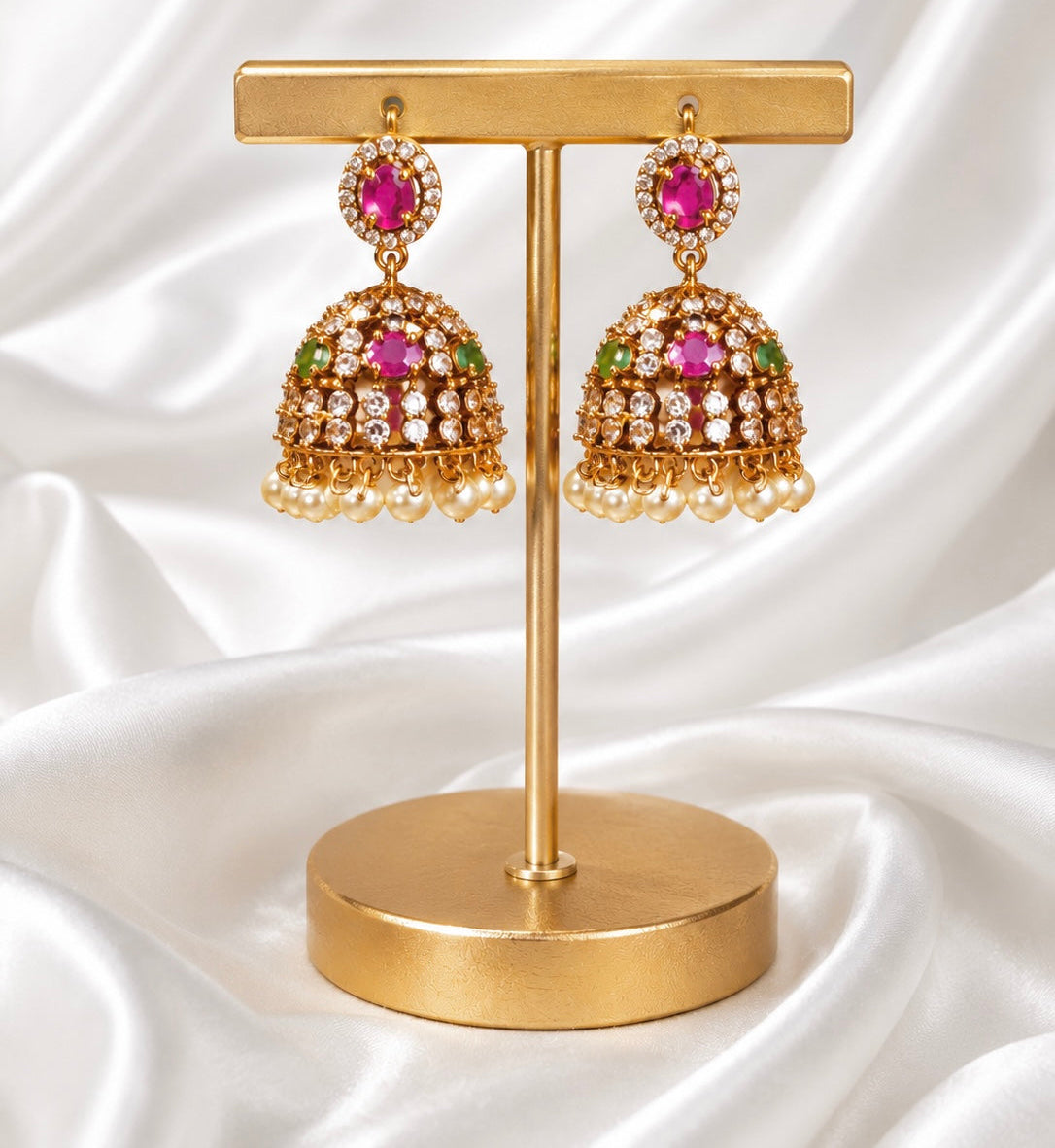 Mini Navratan Style Jhumkis
