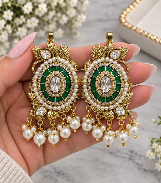 Glass Doublet With Moissanite Studs Premium Quality