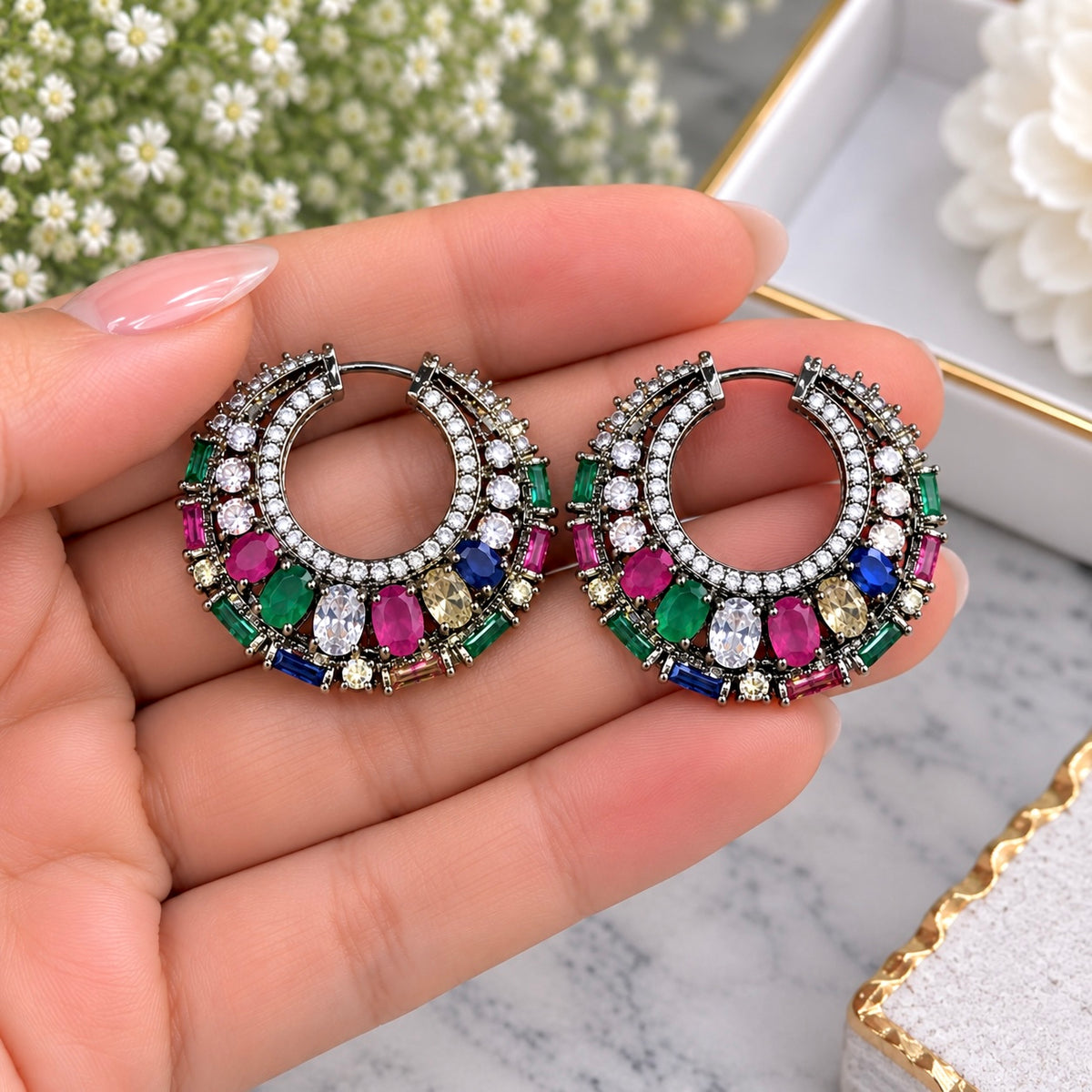 Sophia Nano Setting CZ Premium Hoop Earrings