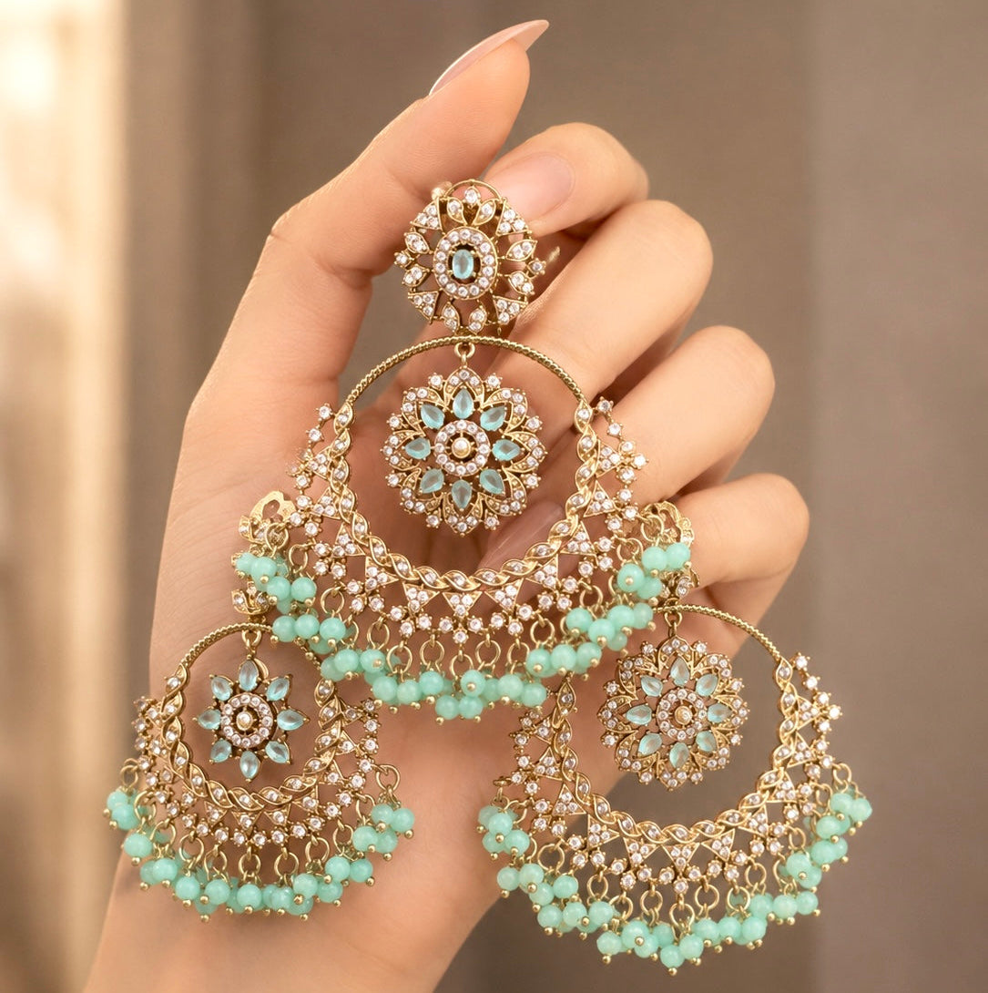 Myra Jadau Earrings & Tikka Set