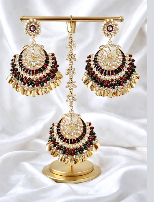 Jago Style Earrings & Tikka Set