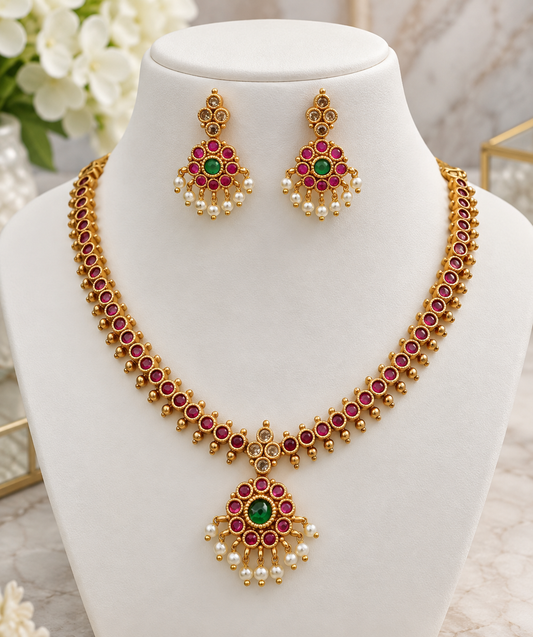 Jassi South Indian Inspired Necklace Set