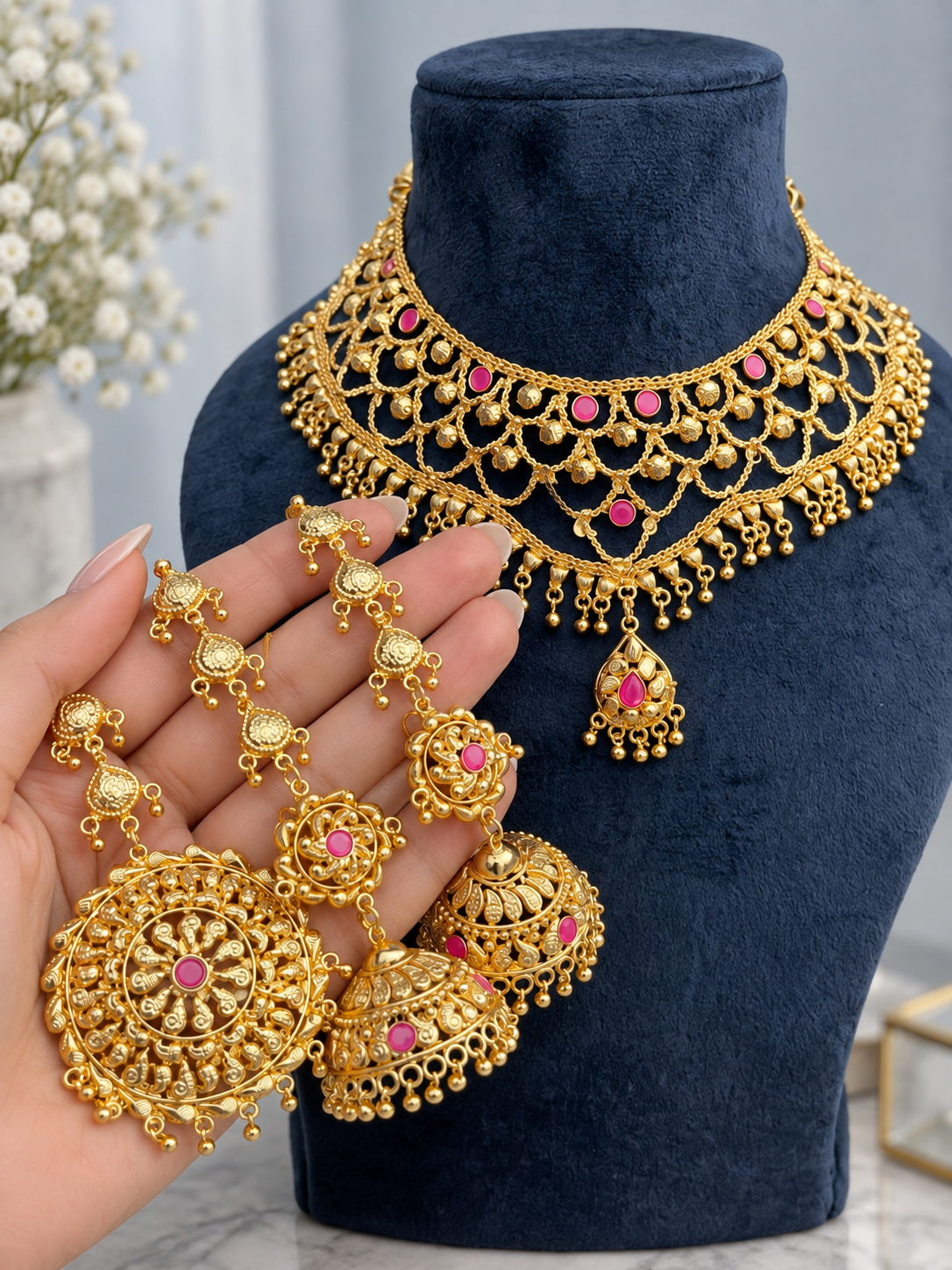 Ruchika Gold Plated Necklace Set
