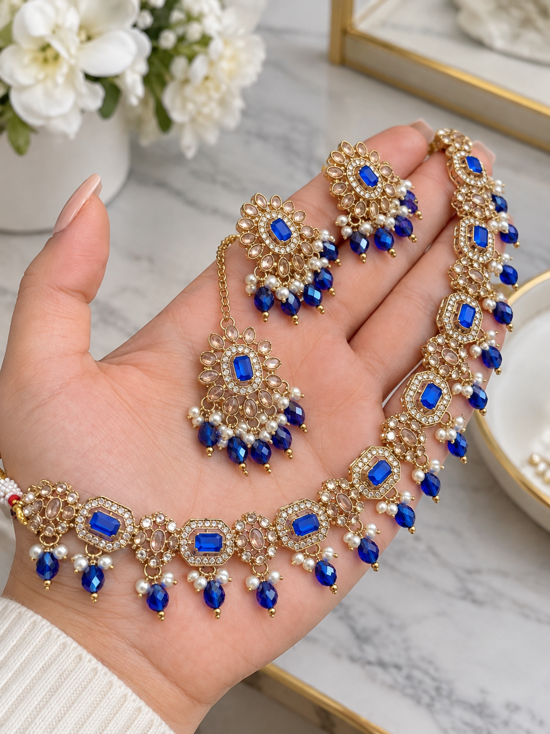 Mehar Reverse AD Sleek Necklace Set