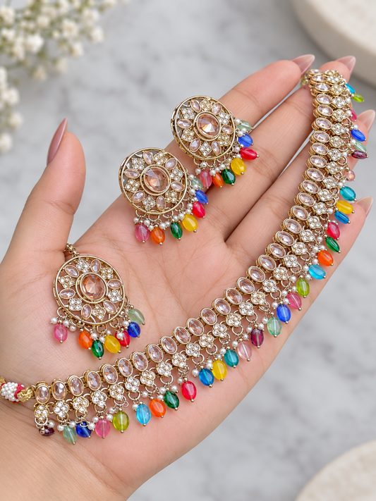 Mehar Reverse AD Sleek Necklace Set