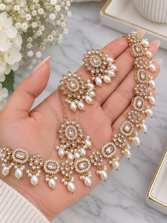 Mehar Reverse AD Sleek Necklace Set