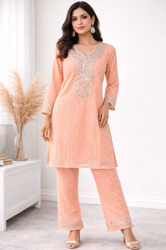 Tina Sequin Embroidered Cord Set