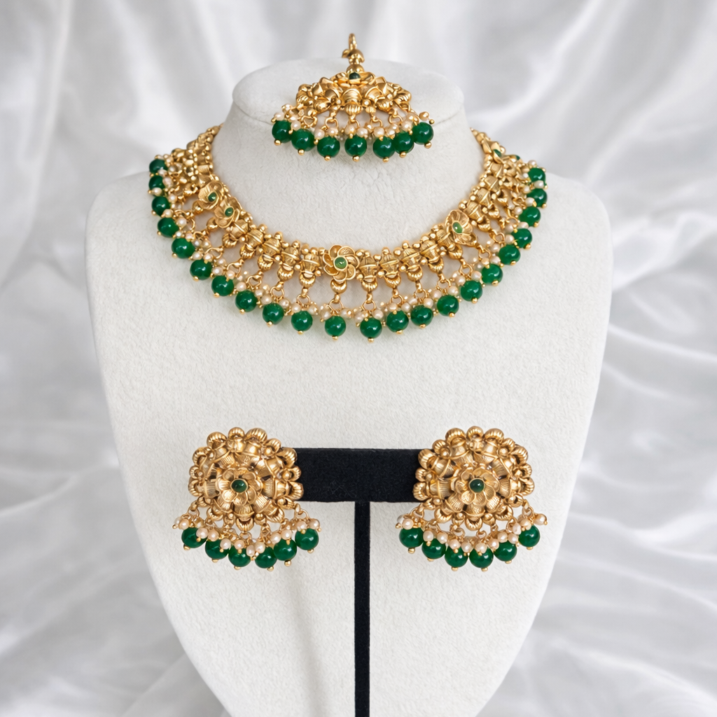 Sanj Premium Quality Gold Plated Necklace Set