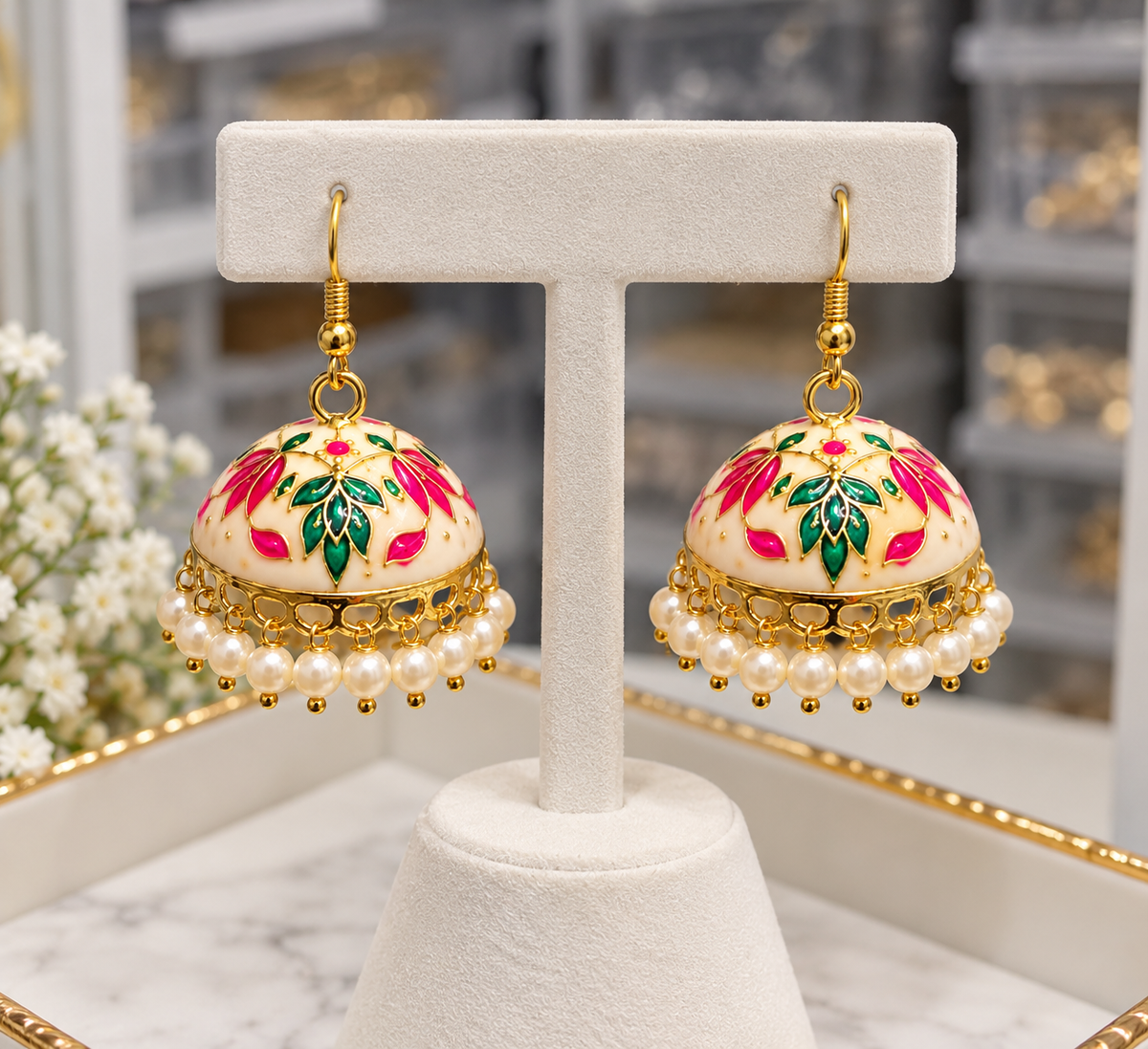 Meenakari Mini Jhumkis