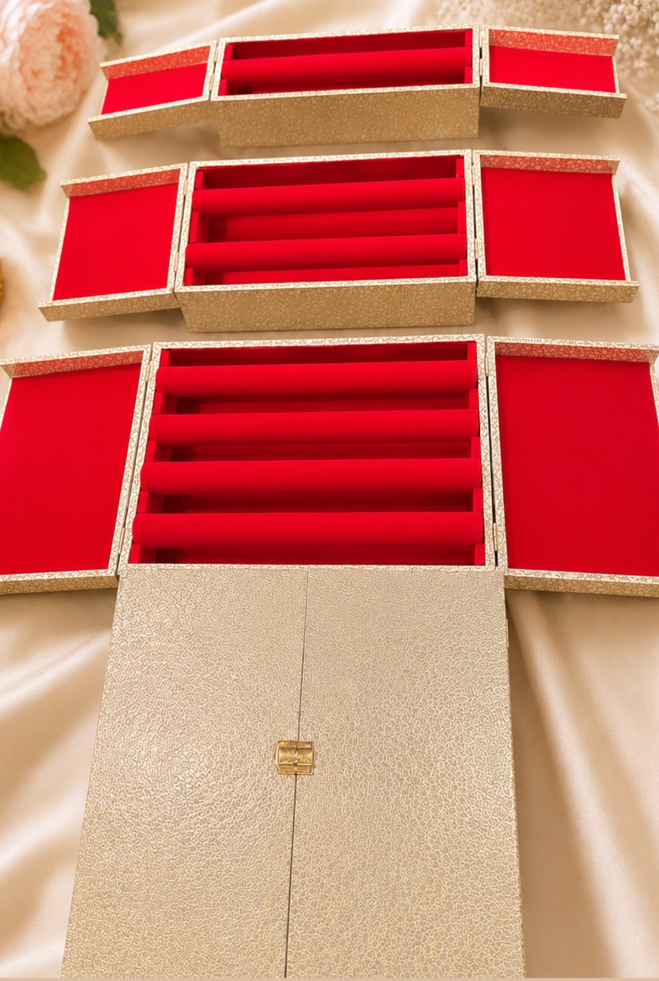 Golden with Red Interior Bangle Box