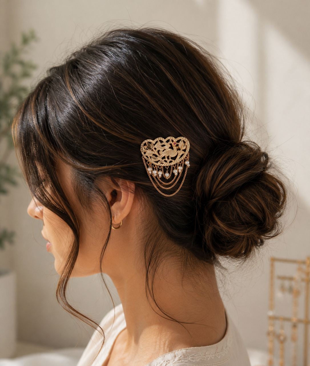Rabia Jadau Punjabi Style Hair Clip-Pair of Two