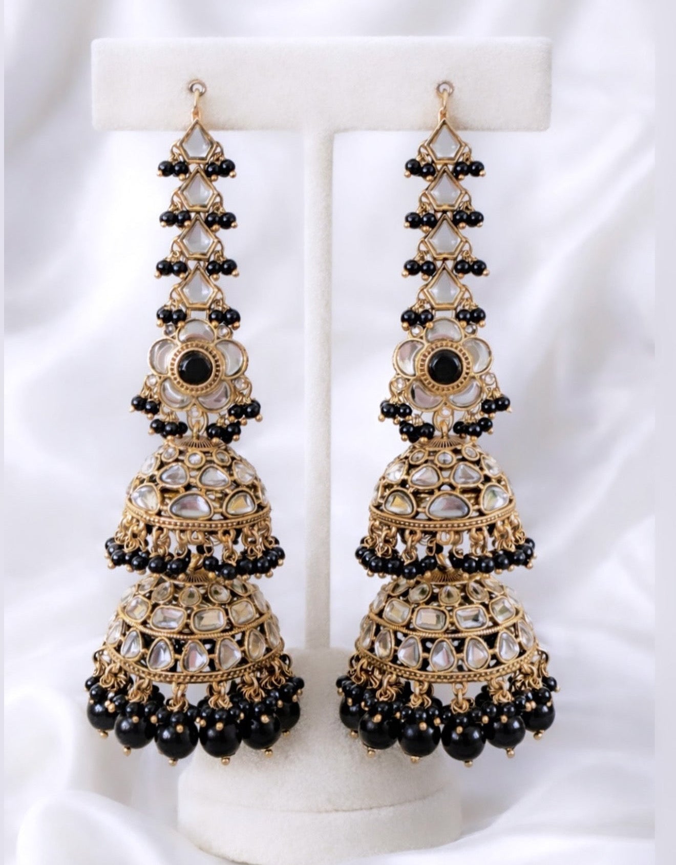 Sahara Style Double Layered Kundan Earrings