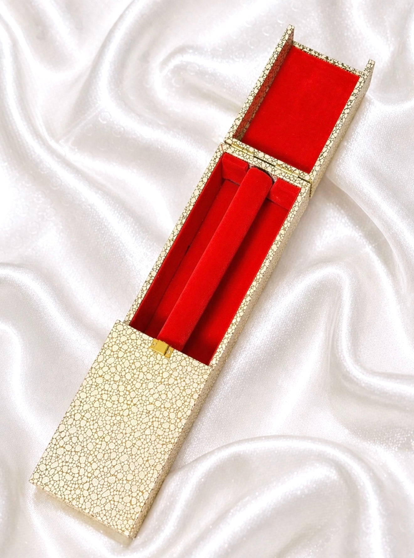 One Rod Bangle Box with Red Velvet Interior-Bangle Box ONLY!
