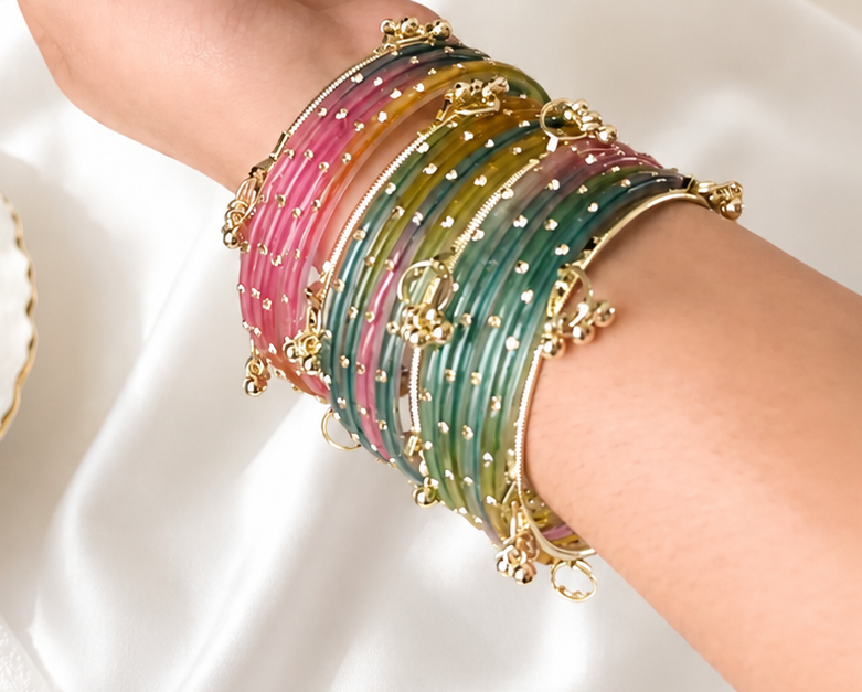 Sophia Glass Bangle Set