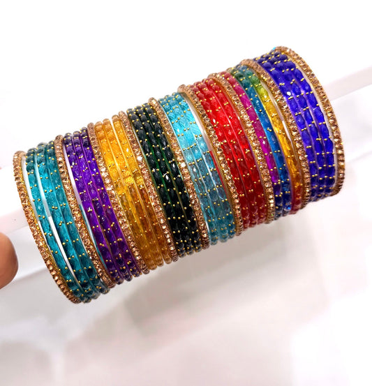 Nandini Multi Color Glass Bangle Set