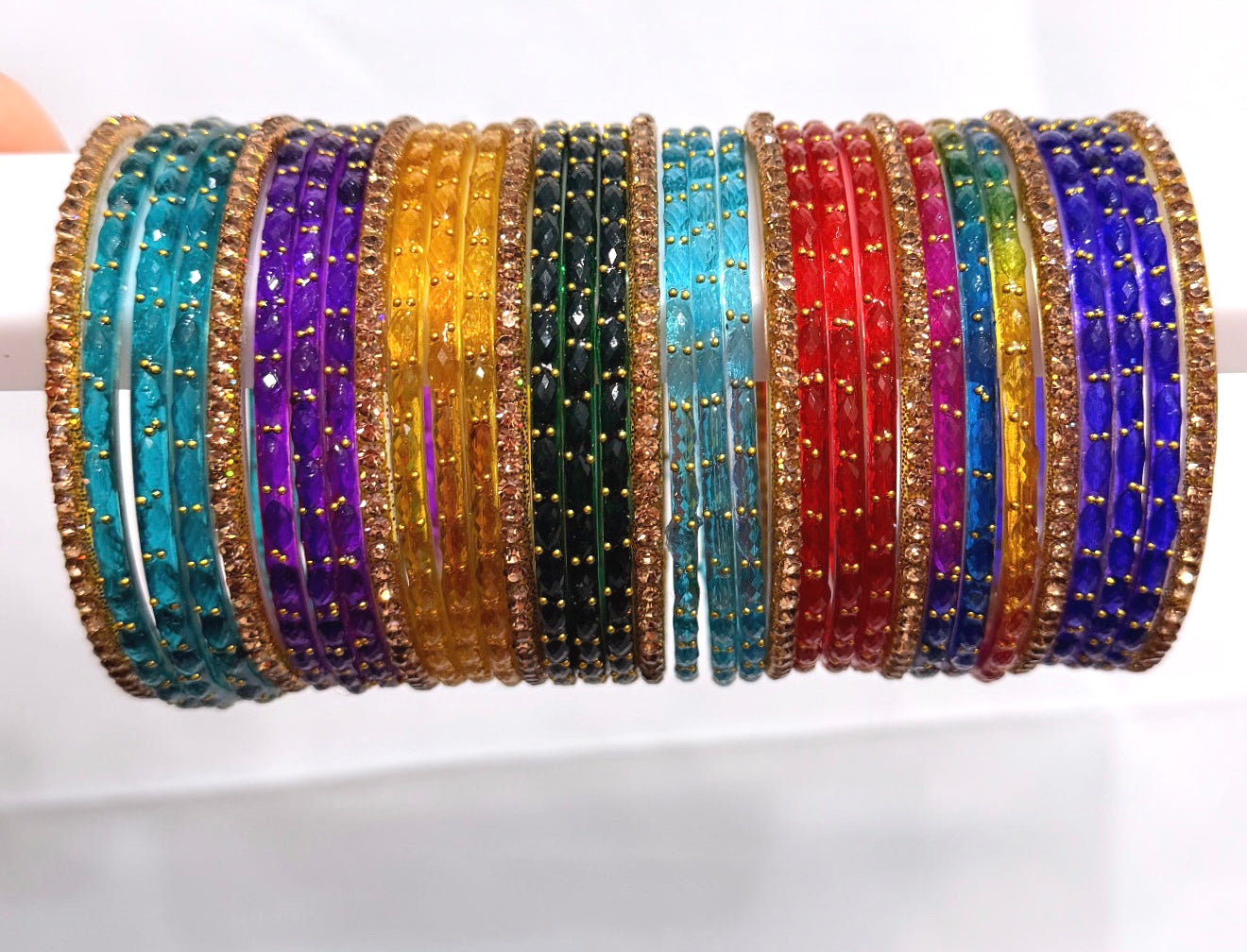 Nandini Multi Color Glass Bangle Set