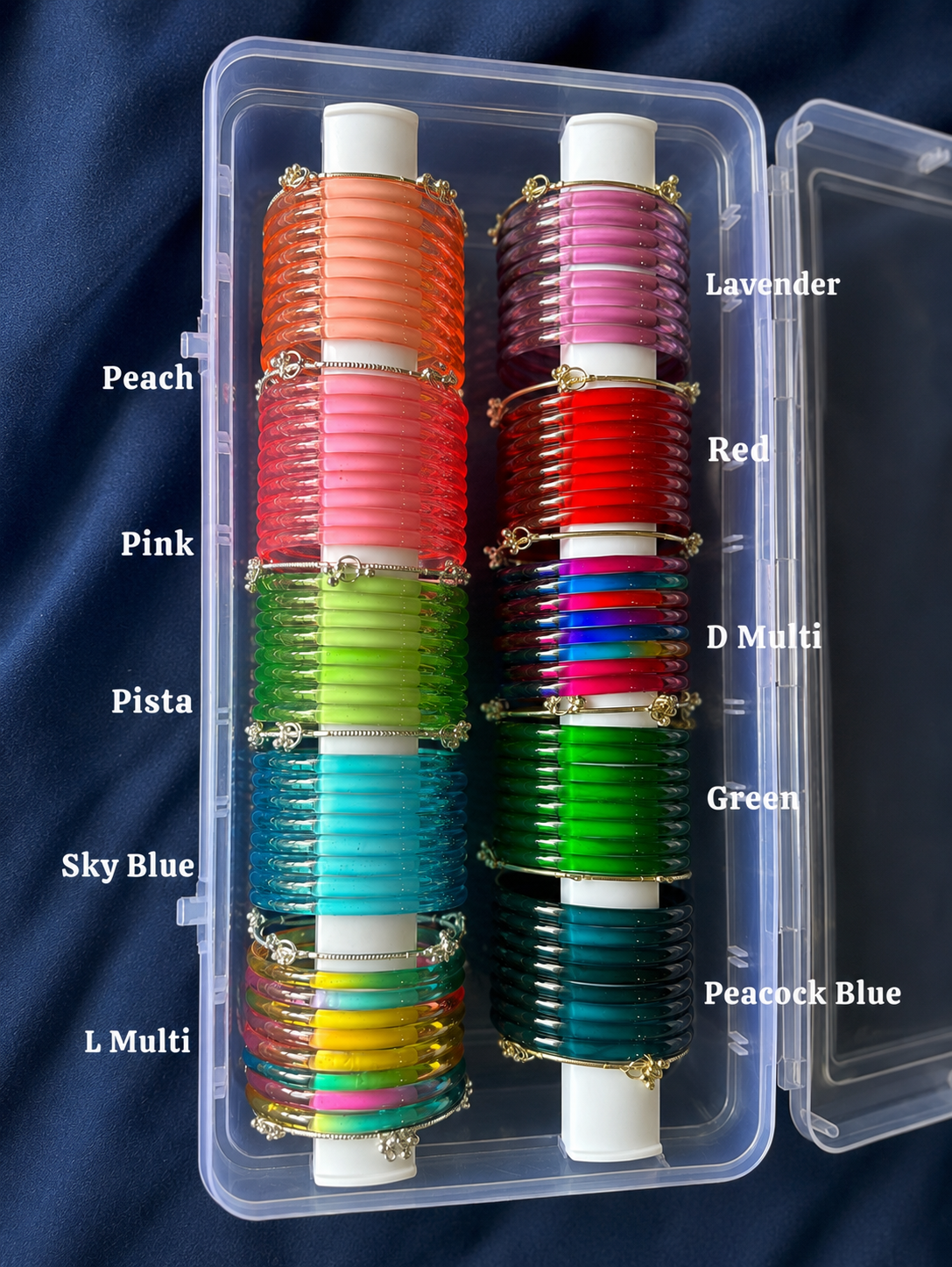 Nia Glossy Glass Bangles With 2 Kashmiri Bangles