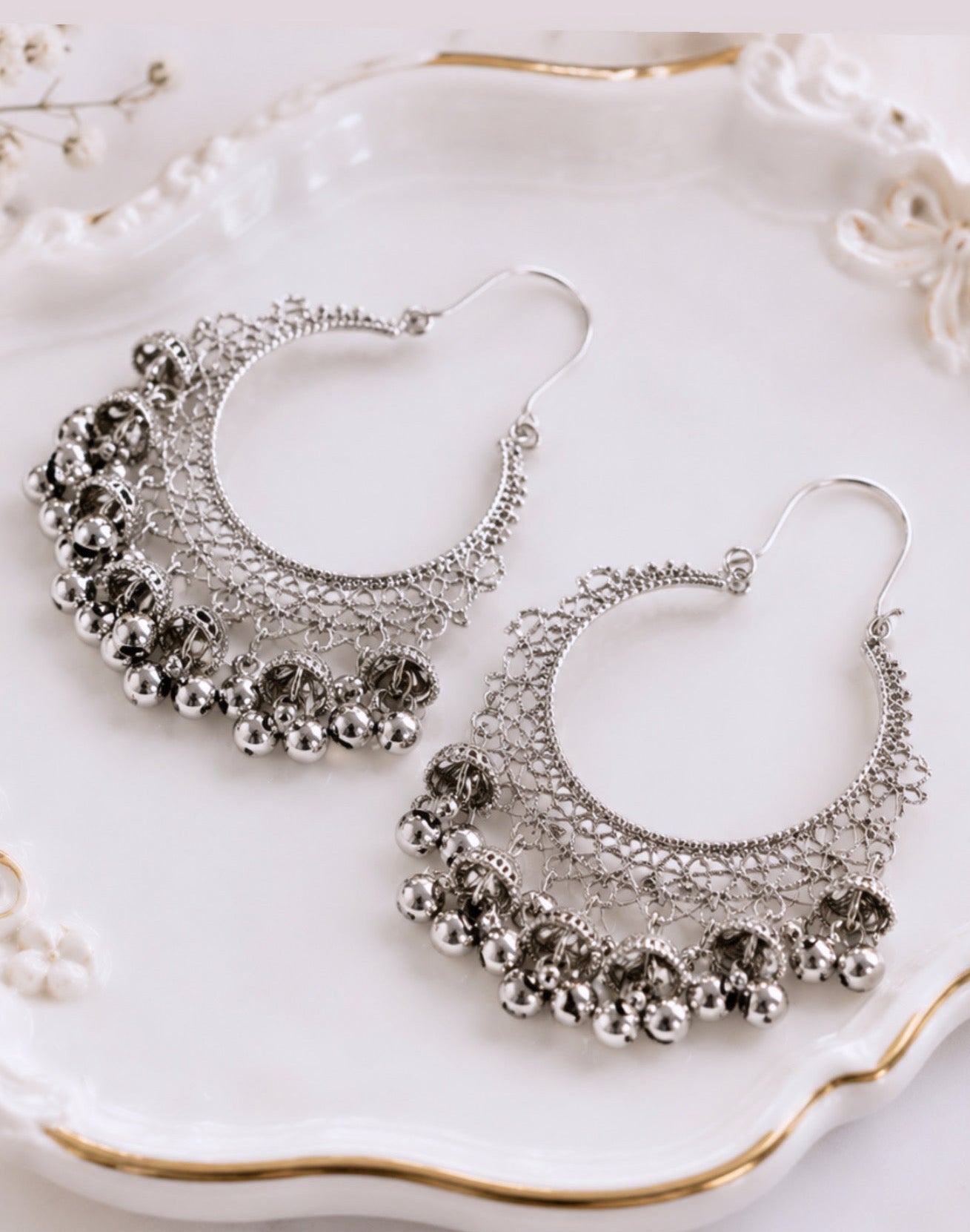 Kashmiri Style Bali in Silver