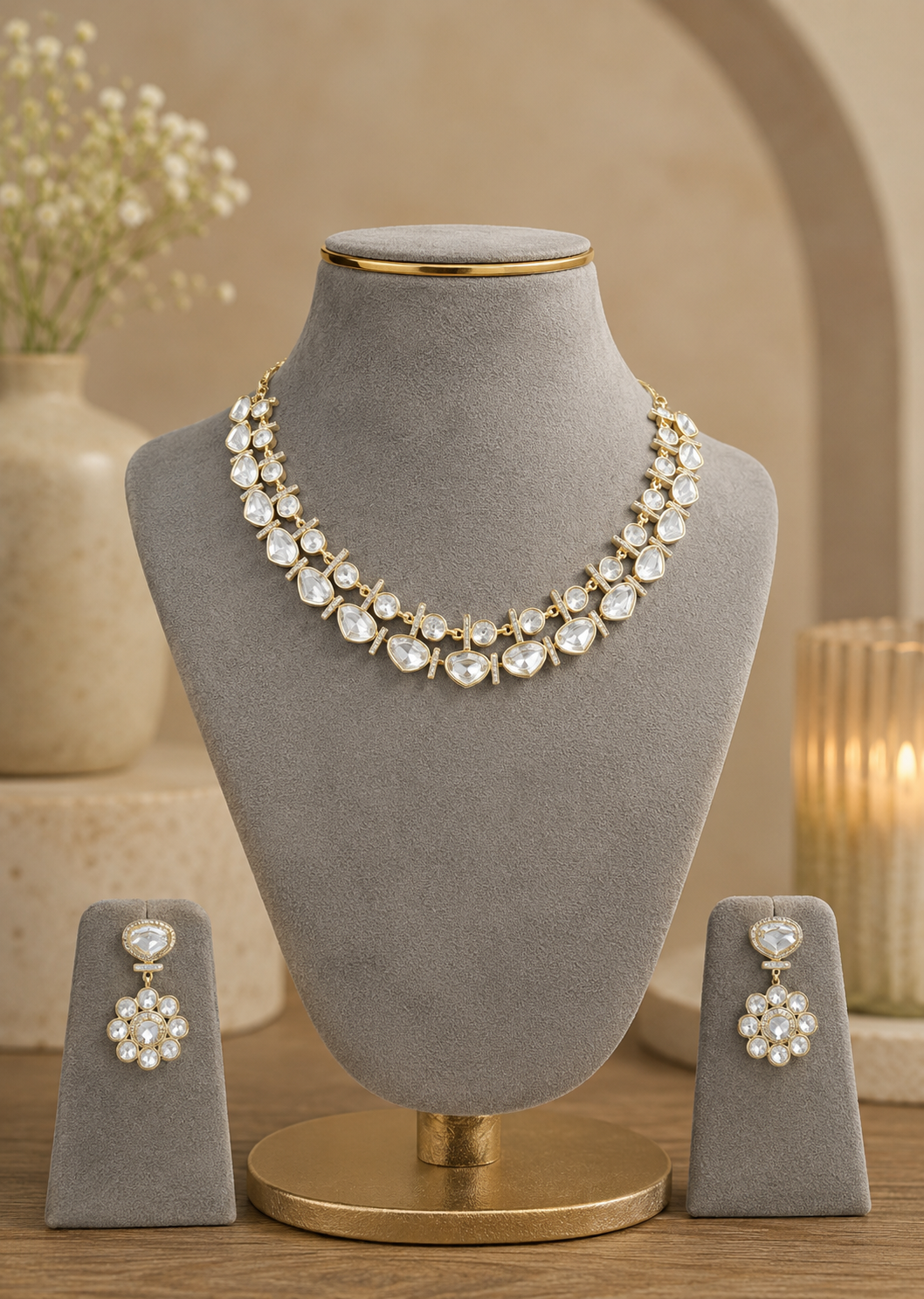 Sania Premium Monsiannate Necklace Set