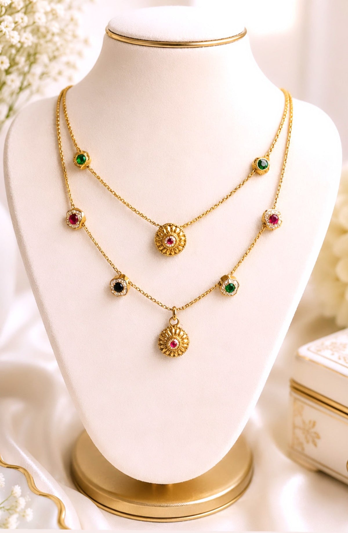 Imani Two Layered Heritage Style Necklace Set