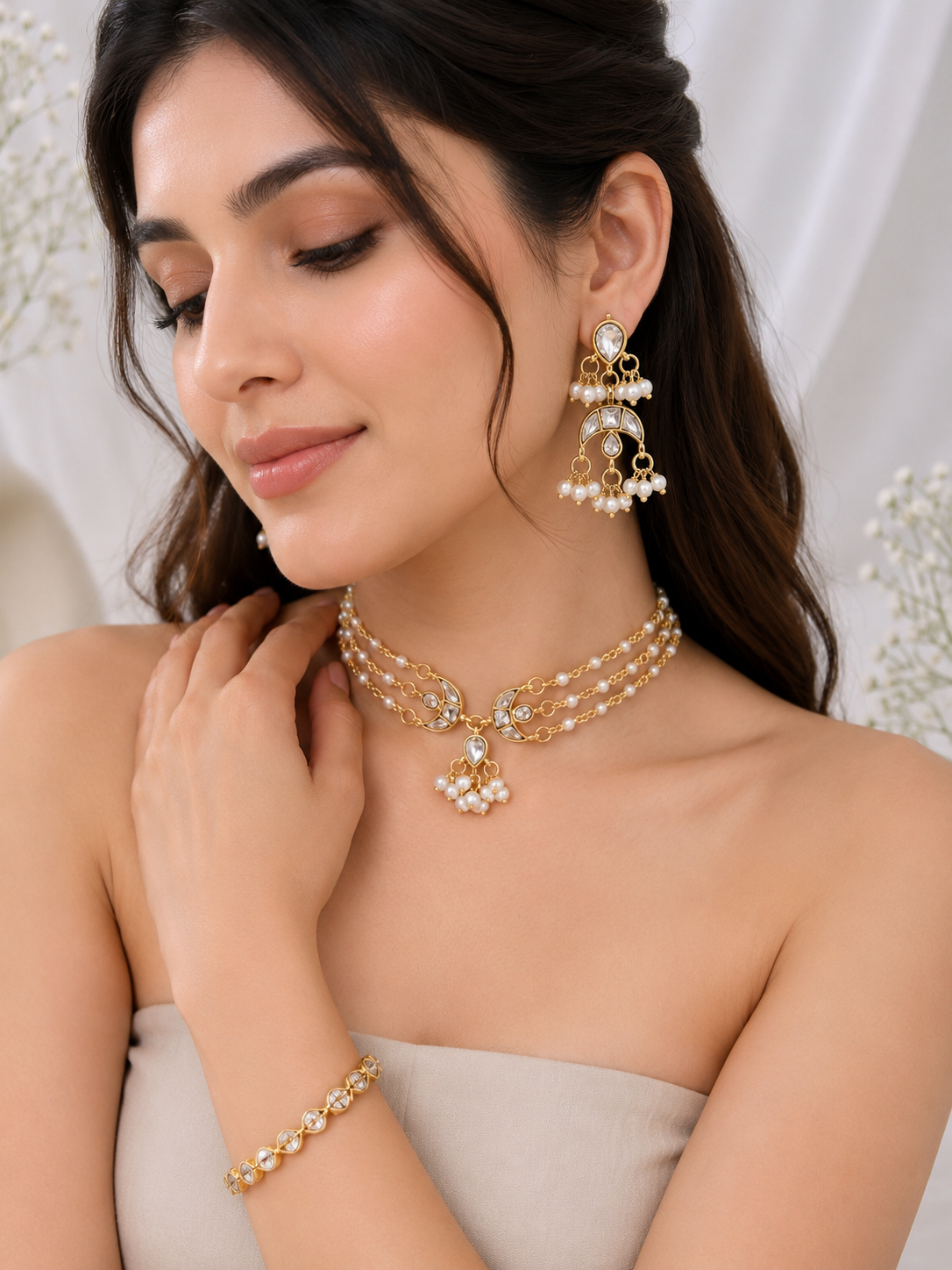 Pachi Kundan Light Weight Necklace Set