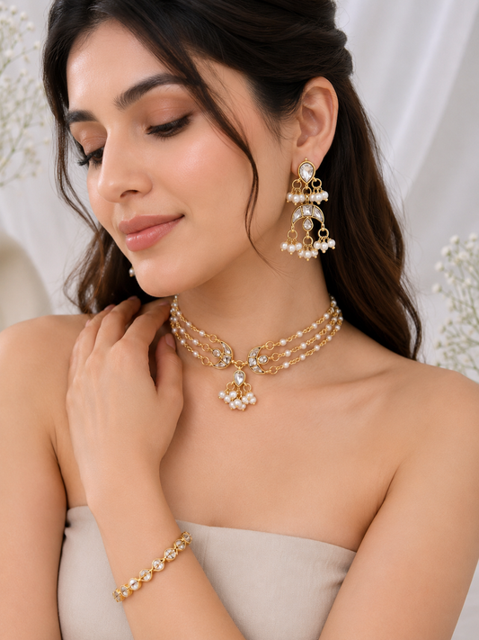 Pachi Kundan Light Weight Necklace Set