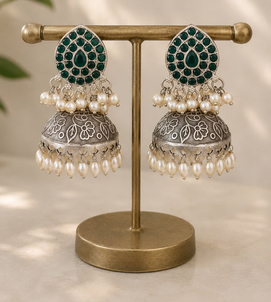 Maira Oxidized Jhumkis
