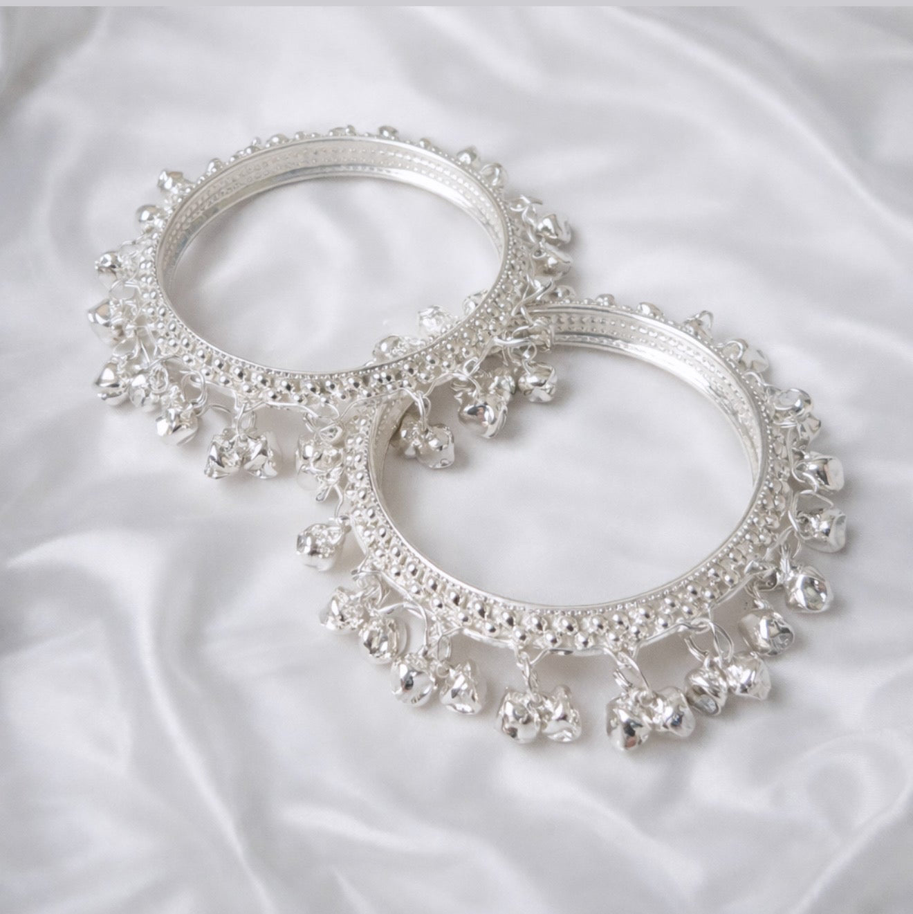 Silver Kashmiri Ghungroo Bangle Set of 2