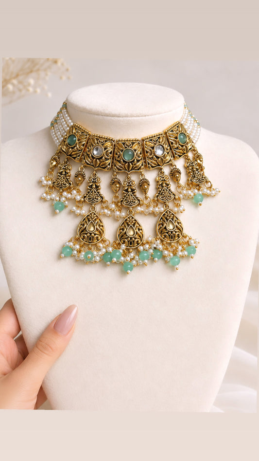 Amani Gold Plated Necklace Set
