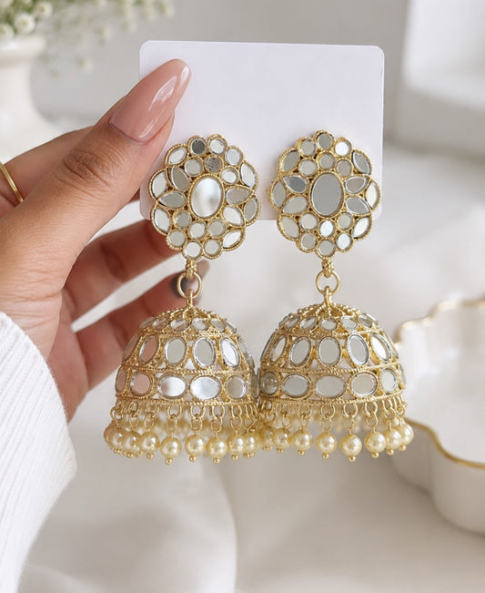 Sargun Mirror Jhumkis
